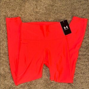 NWT Under Armour Fluorescent Pink/Orange Compression Leggings (XS)